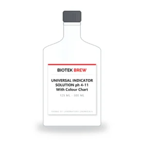 UNIVERSAL INDICATOR SOLUTION ph 4-11 With Colour Chart - BioTek Brew laboratory chemical, pack sizes 125 ml - 500 ml