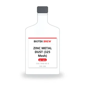 ZINC METAL DUST (325 Mesh) - BioTek Brew laboratory chemical, CAS 7440-66-6, pack sizes 500 gm