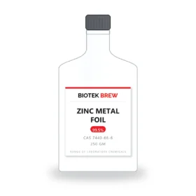 ZINC METAL FOIL - BioTek Brew laboratory chemical, CAS 7440-66-6, pack sizes 250 gm