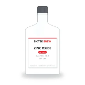 ZINC OXIDE - BioTek Brew laboratory chemical, CAS 1314-13-2, pack sizes 500 gm