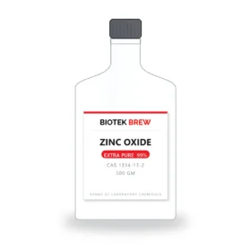 ZINC OXIDE - BioTek Brew laboratory chemical, CAS 1314-13-2, pack sizes 500 gm