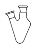 Flask Pear Shaped 2 Neck Side Angle Neck