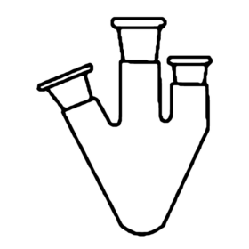 Flask Pear Shaped 3 Neck One Side Parallel One Angled Neck - 3.3 low-expansion laboratory glassware, BioTek Brew