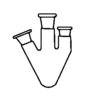 Flask Pear Shaped 3 Neck One Side Parallel
