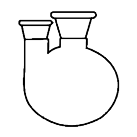 Flask Round Bottom 2 Neck With Interchangeable Joint Side Neck Angled Or Parallel - 3.3 low-expansion laboratory glassware, BioTek Brew