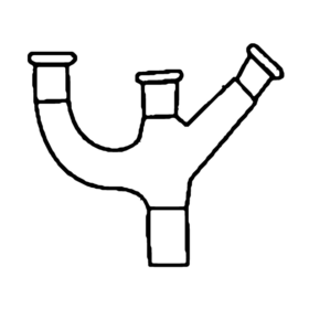 Multiple Adapters Three Necks Two Parallel And One At Angle 45 - 3.3 low-expansion laboratory glassware, BioTek Brew
