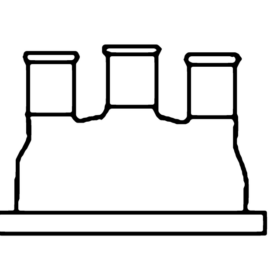 Reaction Vessel, Lid Three Neck Flat Flange - 3.3 low-expansion laboratory glassware, BioTek Brew
