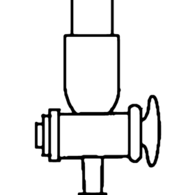 Socket / Adapter Tube Connection With Stopcock (Straight Or Bent) - 3.3 low-expansion laboratory glassware, BioTek Brew