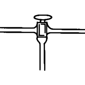 Stopcock High Vacuum 3 Limbs Lower Limb Vertical Hollow Plug - 3.3 low-expansion laboratory glassware, BioTek Brew