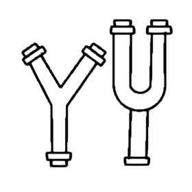 Tubes Connection Y OR U Shape Thick - 3.3 low-expansion laboratory glassware, BioTek Brew