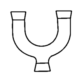 'u' Bends With Bottom Outlet - 3.3 low-expansion laboratory glassware, BioTek Brew